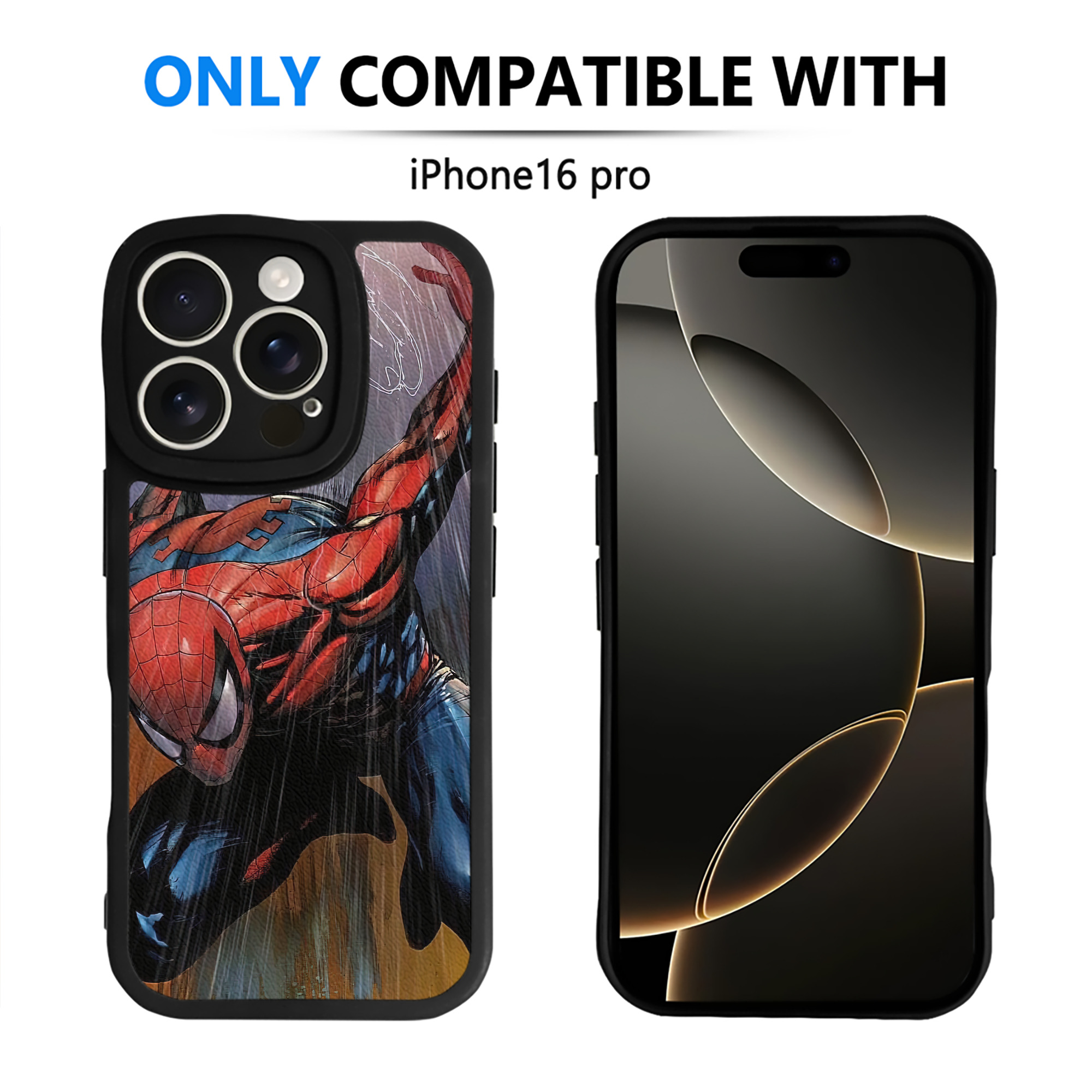 （画像用） Spider Man スパイダーマン 【iPhone 16シリーズ対応】シリコンスマホケース（レザー調） 材質：シリコン